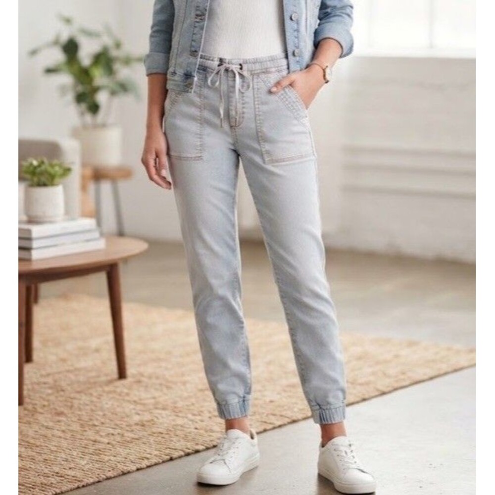 AE American Eagle Outfitters Womens 4 Gray Pull On Utility Jogger Pants Cuffed